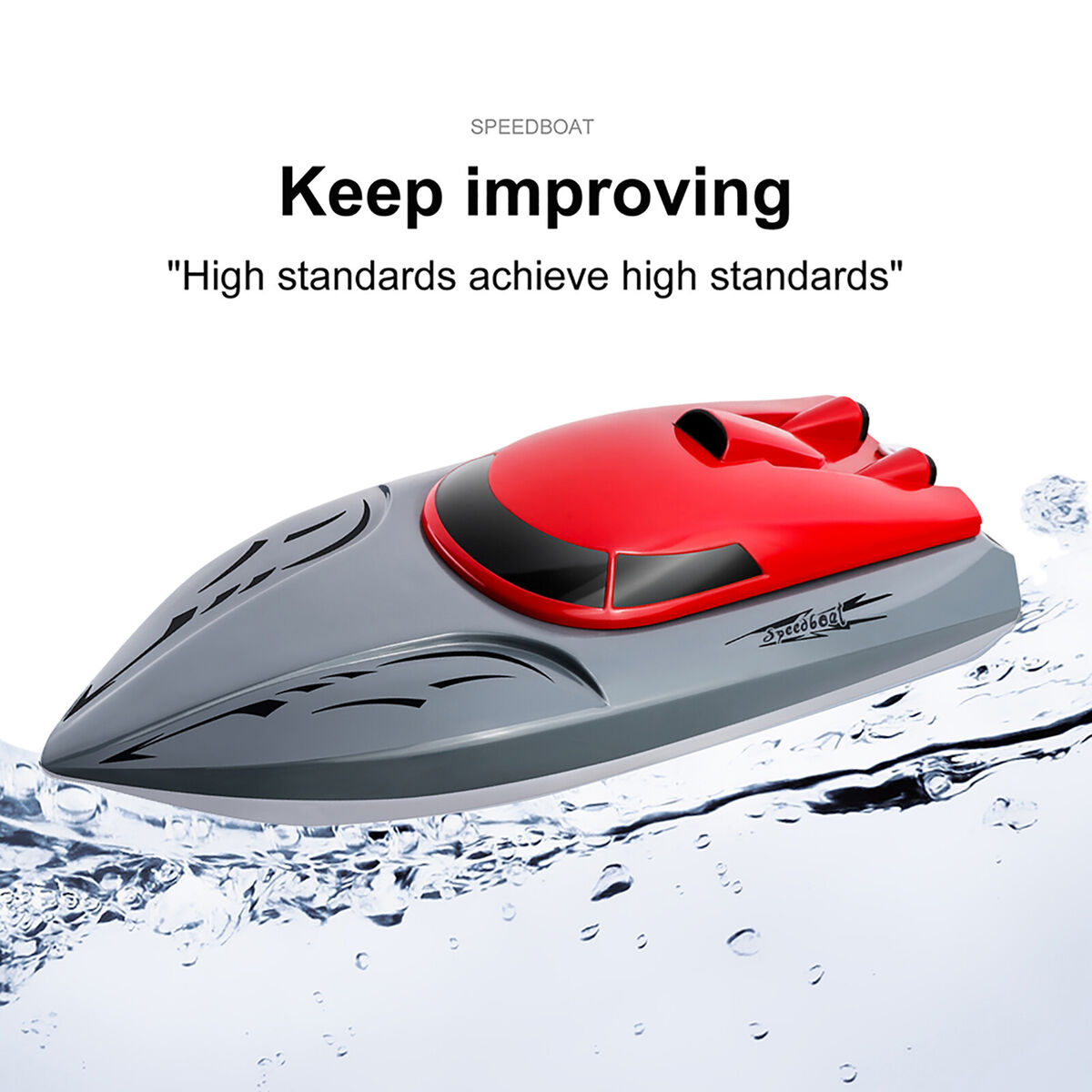 20km/h Waterproof RC Boat 2.4GHz High Speed Racing Ship for Kids (Red F)