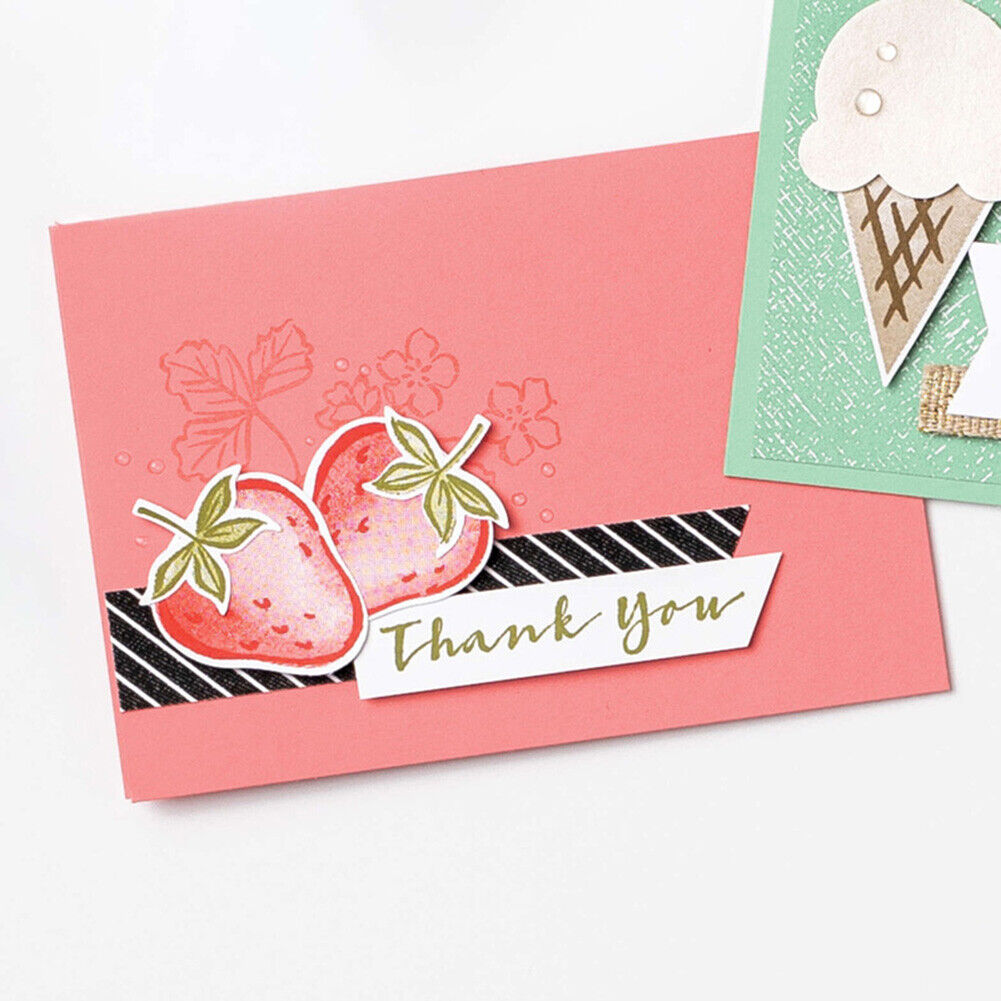 Strawberry Leaf Flower Cutting Dies Silicone Clear Seal Stamp for Album (C)
