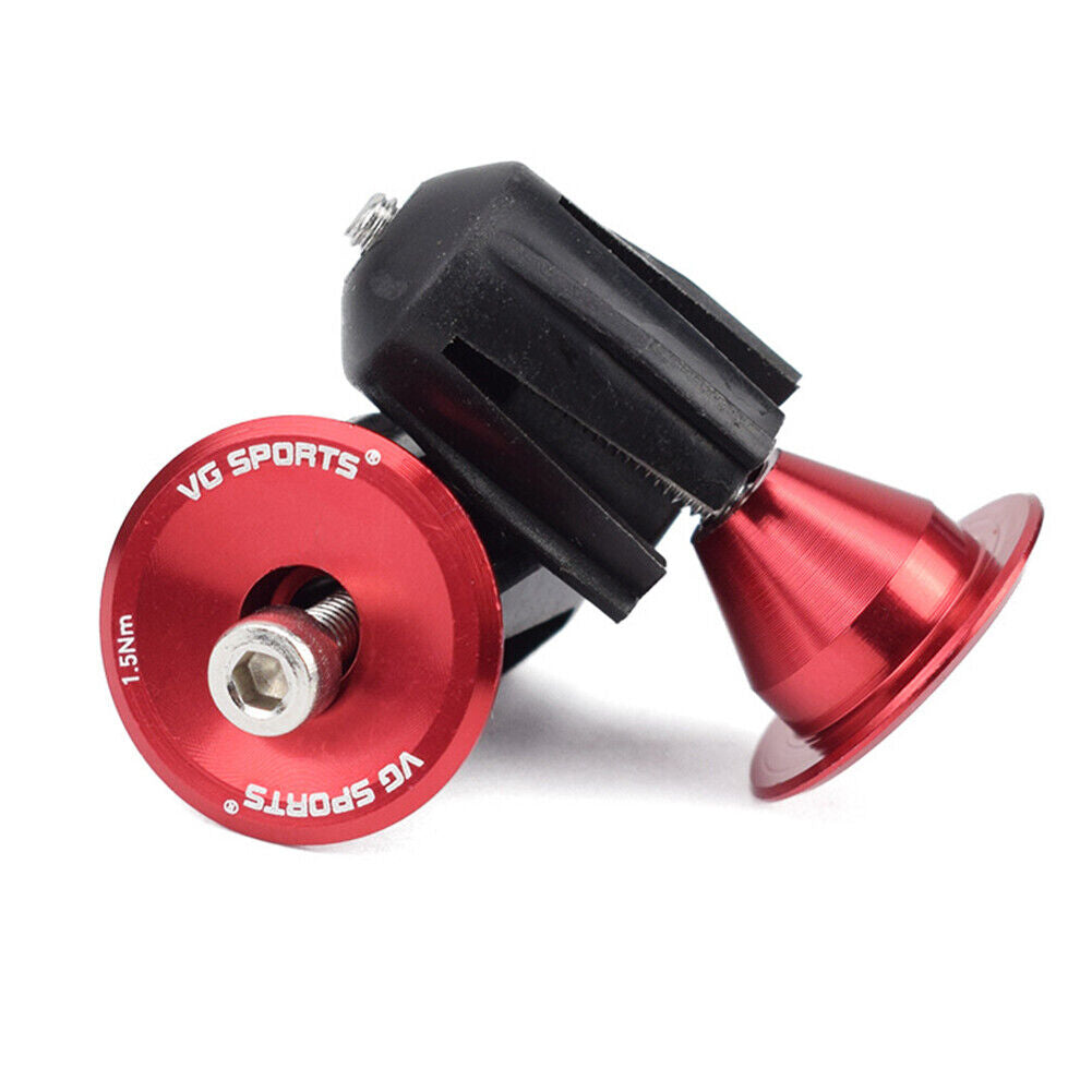 VG Sports 2pcs Bike Handlebar Stopper Bicycle Grip Bar Plug Cap (Red)