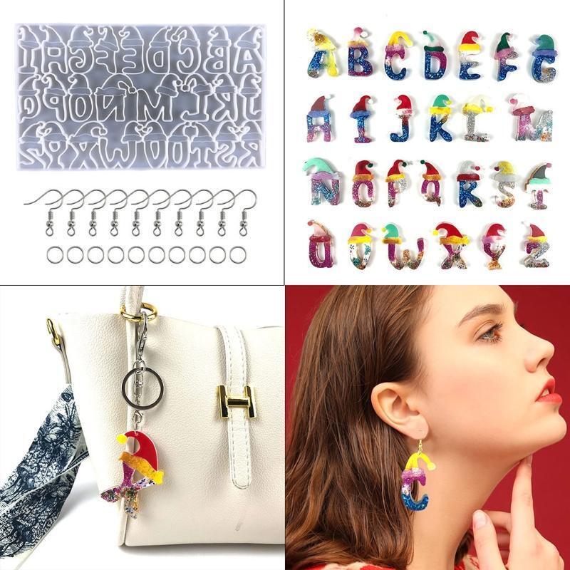 Earrings Silicone Mold Hat Letters Pendant Keychain Mould for Home Decoration