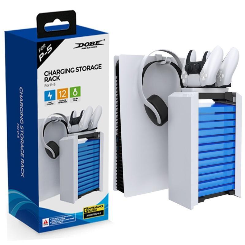 Charging Station Headsets Hanger Holder Game Disk Rack Suitable for PS5