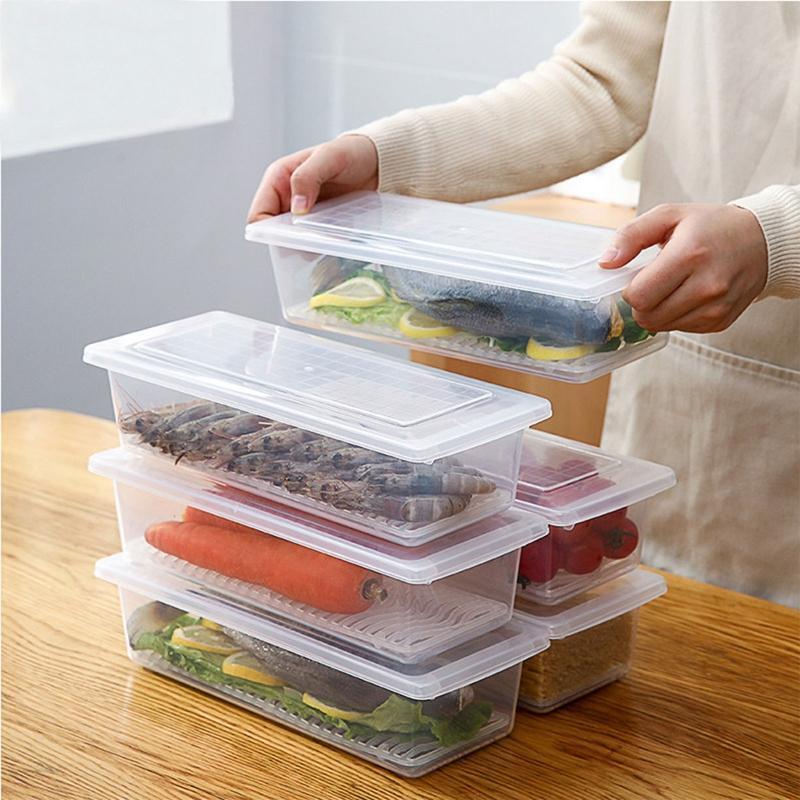 Storage Containers for Refrigerator Removable Drain Tray for Veggie, Berry