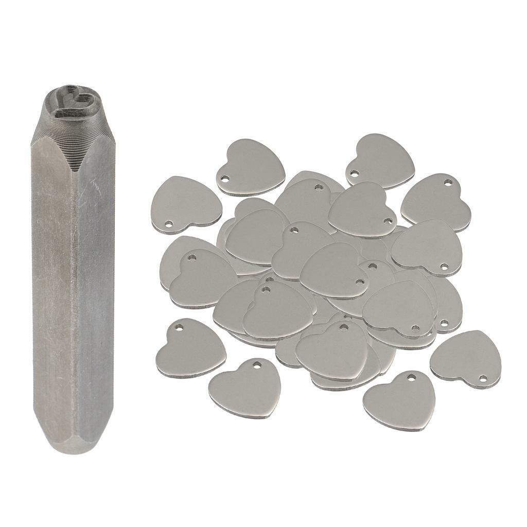 51x  Flat Heart Blank Stamping Charms Pendants Stamp Punch Jewelry Tool