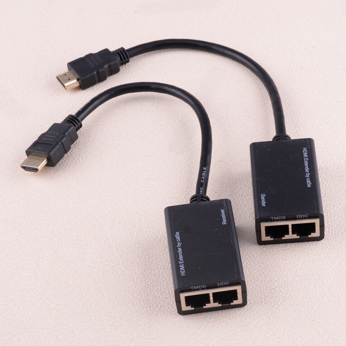 HDMI Over RJ45 CAT5e CAT6 LAN Ethernet Balun Extender Repeater Up 100ft 1080P Li