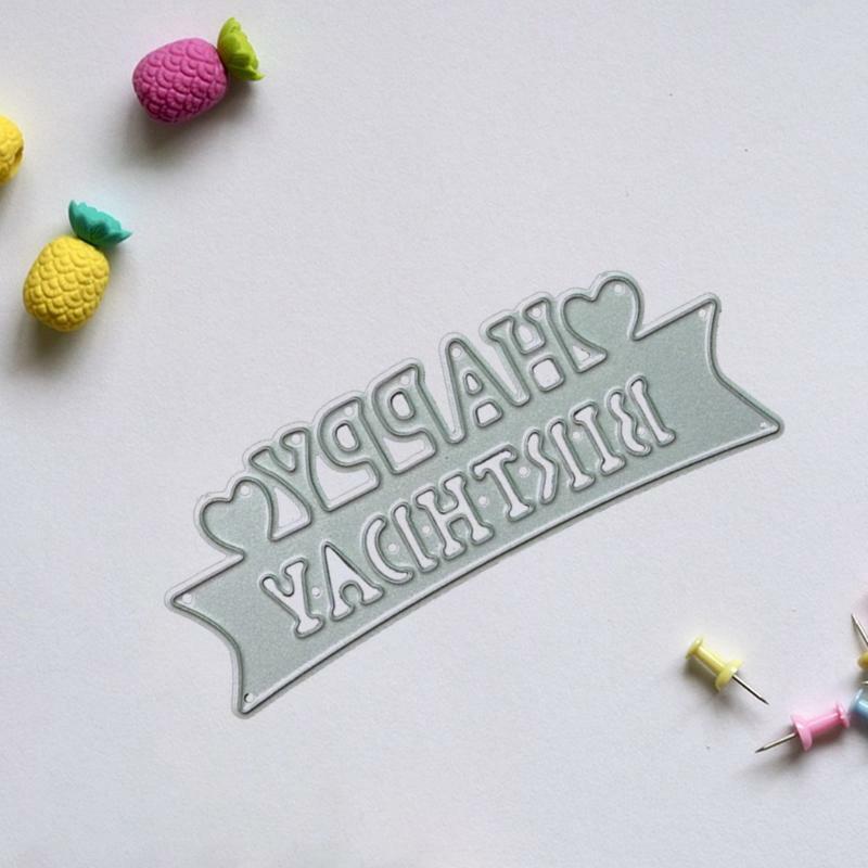 Creative Happy Birthday Metal Cutting Die Creative Art Words Die Cuts Template