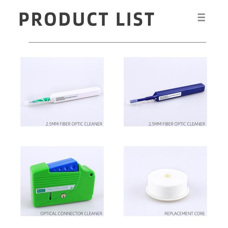 Fiber Optic Cleaner Cleaning Pen Box Kit 2.5mm 1.25mm FC SC ST LC Optical Fiber