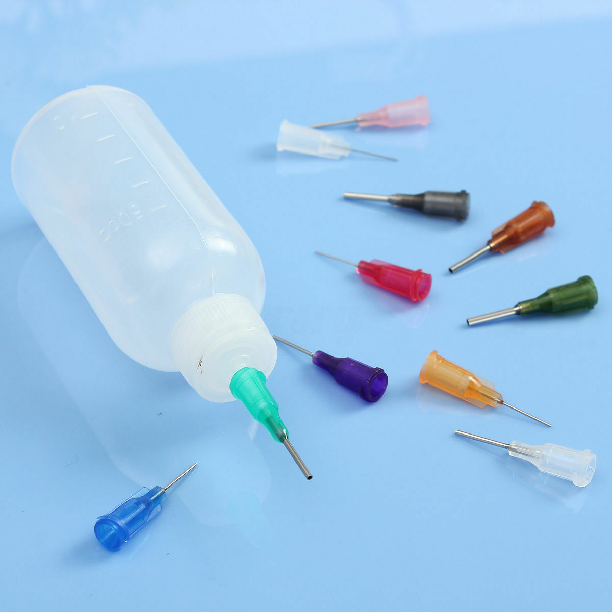 50ml Needle Dispenser Dispensering Bottle Rosin Solder Liquid Flux + 11 Needles