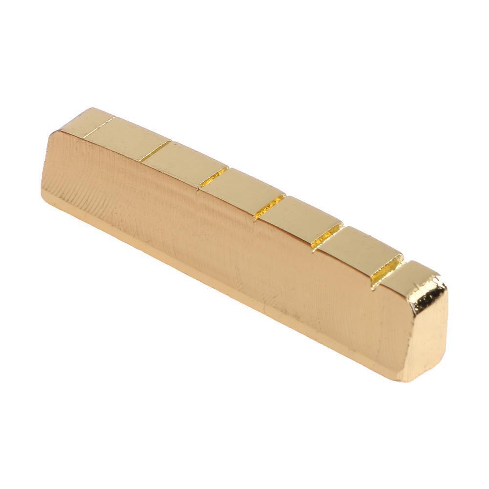 42mm Slotted Brass Metal String Nut for 6-String LP Electric Bass Guitar