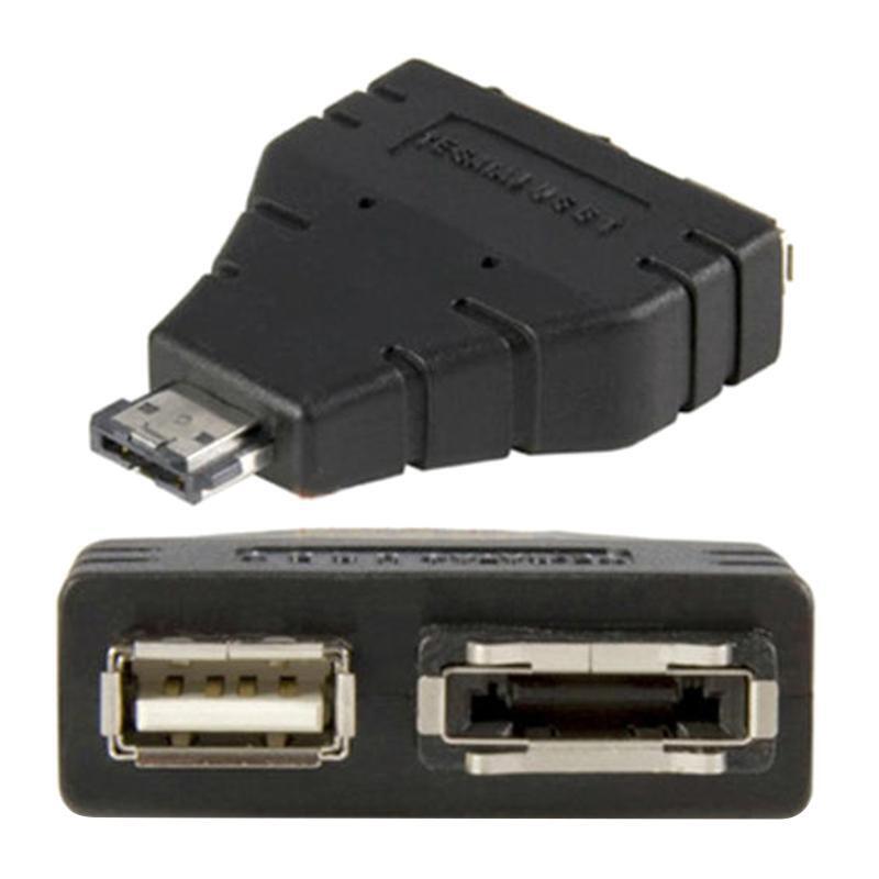Power ESATA To ESATA+USB 2 in 1 Converter Connector Support 5V 12V for HDD Drive