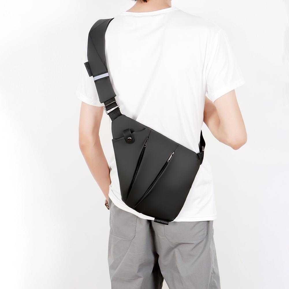 Men Linen Canvas Casual Chest Pack Sports Outdoor Crossbody Satchel Handbag