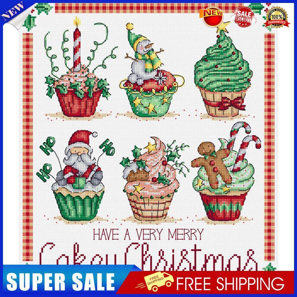 Partial Embroidery 11CT Needlework Cross Stitch Kit 3 Strands Christmas Cup
