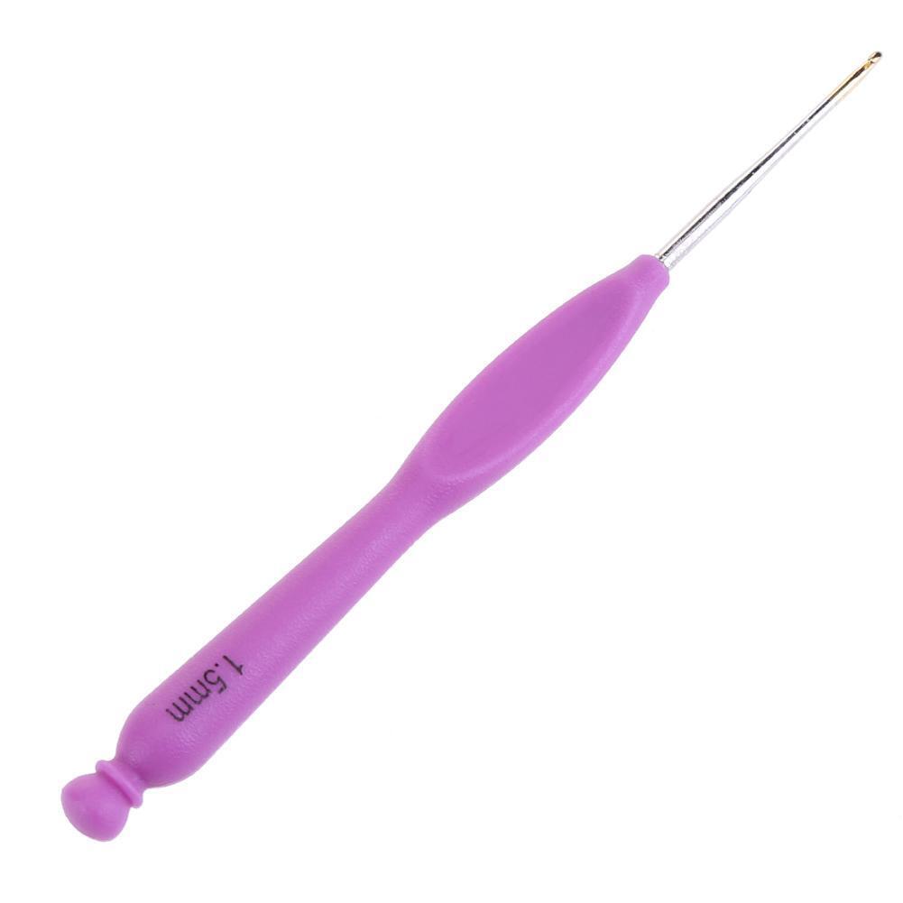 8pcs Aluminum Needle Plastic Handle Yarn Stitching Weave Crochet Hooks Kit
