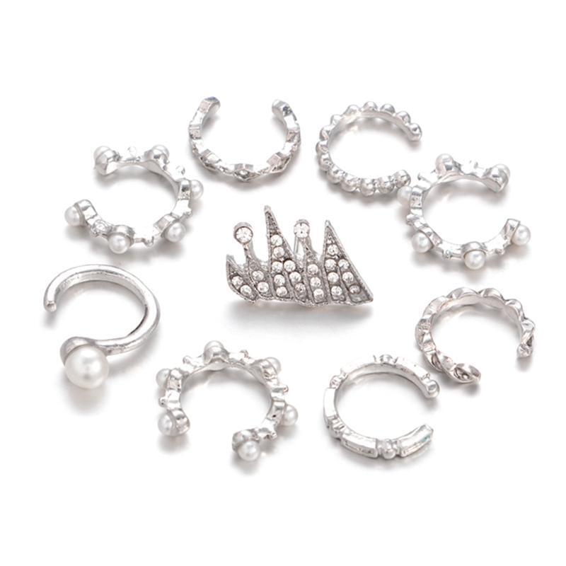 9 Pcs Ear Clips Bohemia Ear Cuffs Earrings Fashion Non-pierced Ears Women Girls