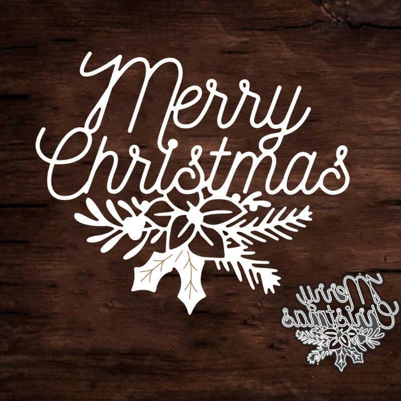 Merry Christmas Flower Metal Cutting Dies Stencil DIY Scrapbook Album Paper Card