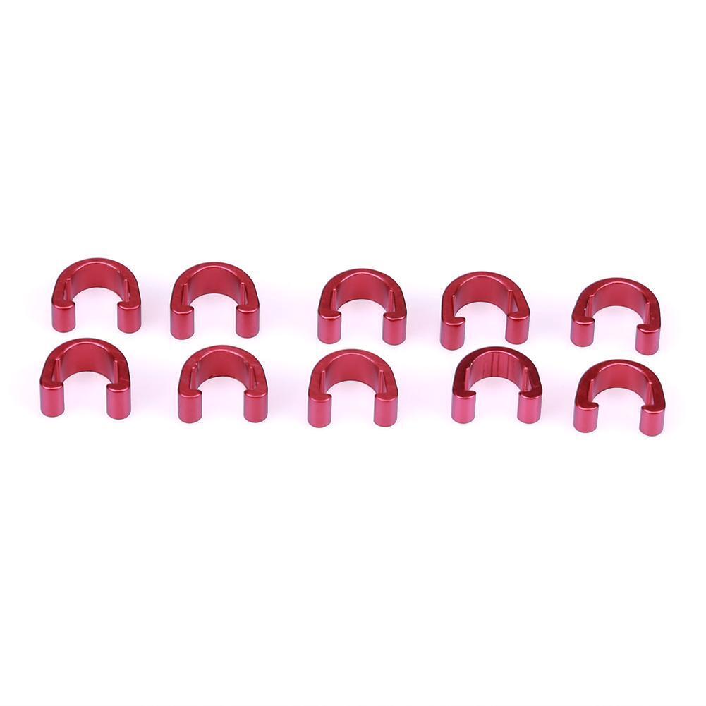 10pcs Bike Bicycle C-Clips Buckle Hose Brake Gear Cable Housing Guide(Red)