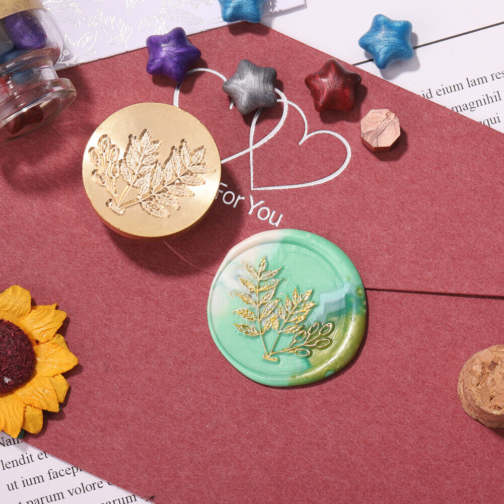 Grass Flower Wax Sealing Stamp Head Round Copper Stamps w/o Handle (ZR012)
