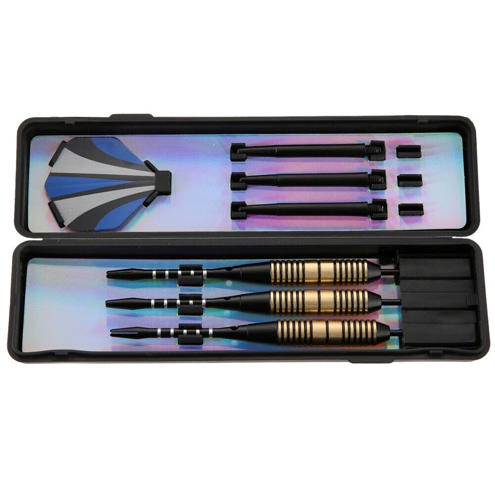 3pcs/Box Professional Brass Barrel Darts Set Blue Flights Indoor Sport Games 26g