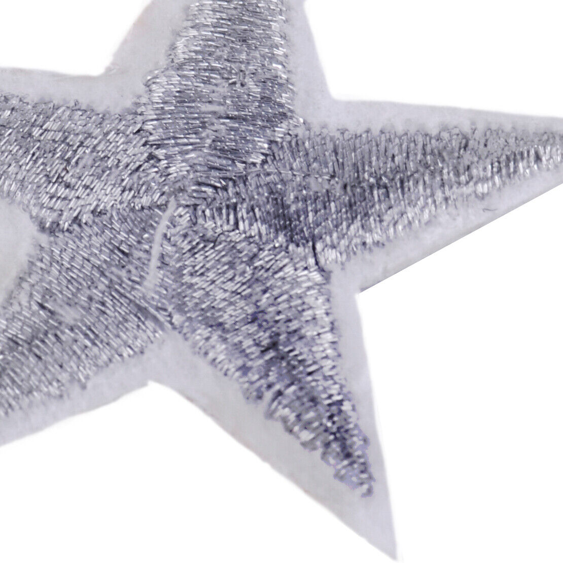 10x 1.7" Sliver Star Embroidered Sew Iron On Patch Applique Bags Cloth Crafts Li