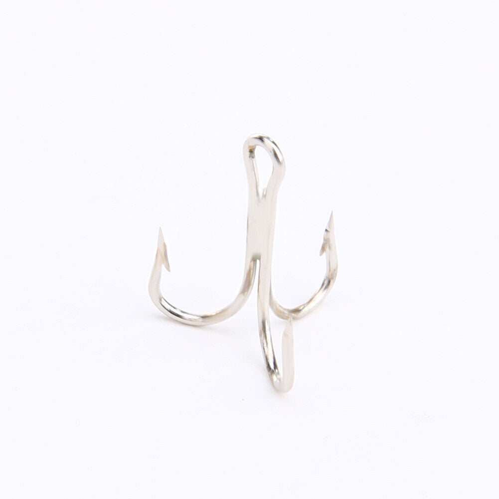 50pcs Barbed Crank Sharp Fishing Hooks Tackles with 3 Anchors (4#)