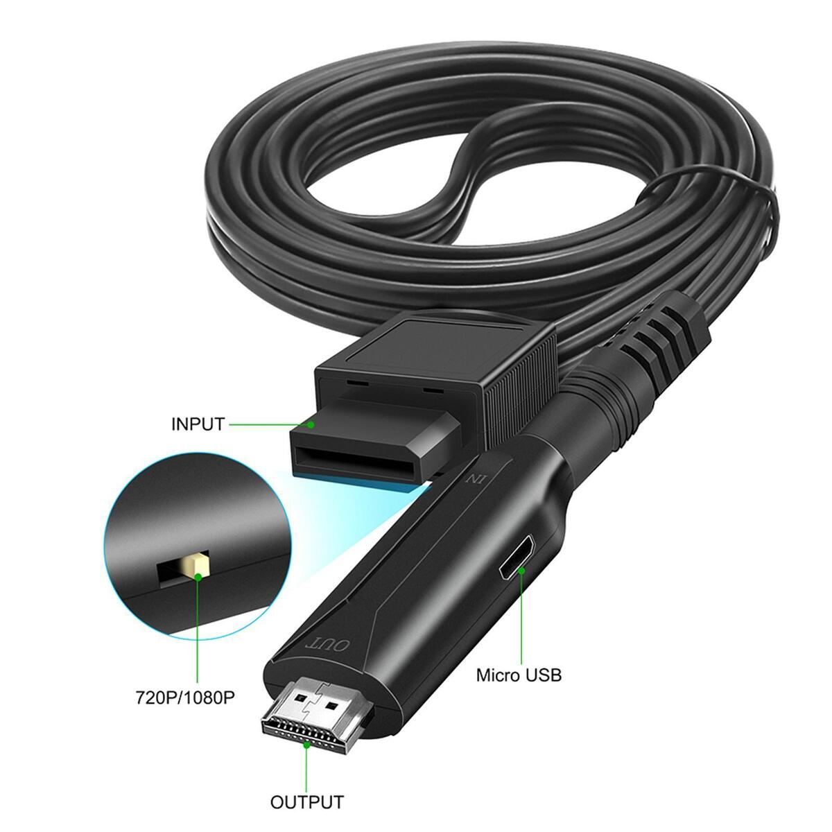 Wii to HDMI Converter Cable 720 / 1080P Plug and Play 1M/3.3ft Full HD Video
