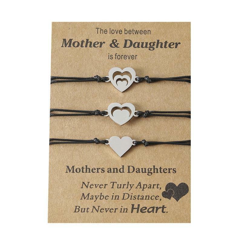 3Pcs Best Friends Bracelet Friendship Bff Matching Distance Heart Bracelet Gift
