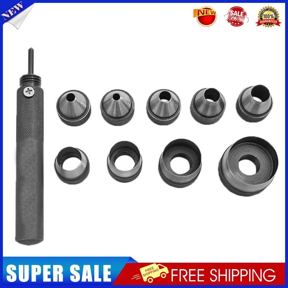 10pcs Heavy Duty Hollow Punch Kit Tool Set Gasket Leather Rubber Punching