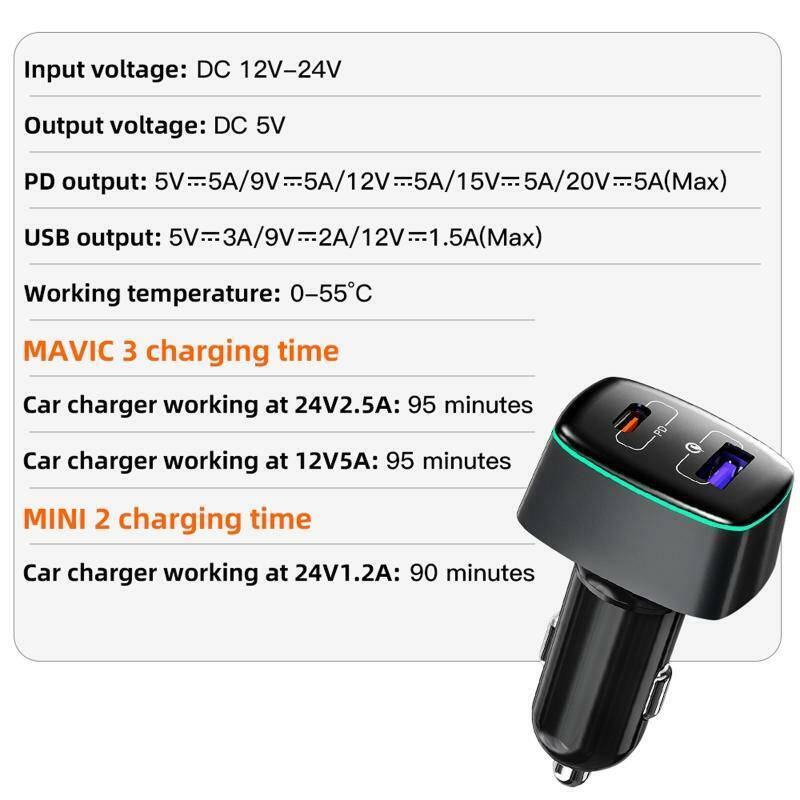 Compatible with Mavic 3/Mavic Mini 2,100W Car Charger Drone Accessories