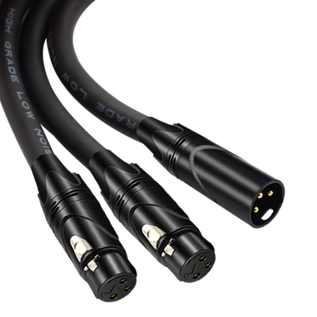 3 Pin Dual XLR Jacks To XLR Connector Cable Distributor Y Splitter For