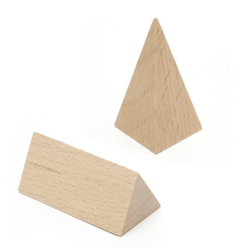 Wooden Geometric Solids 3-D Shapes Montessori Learning Resources for School Home