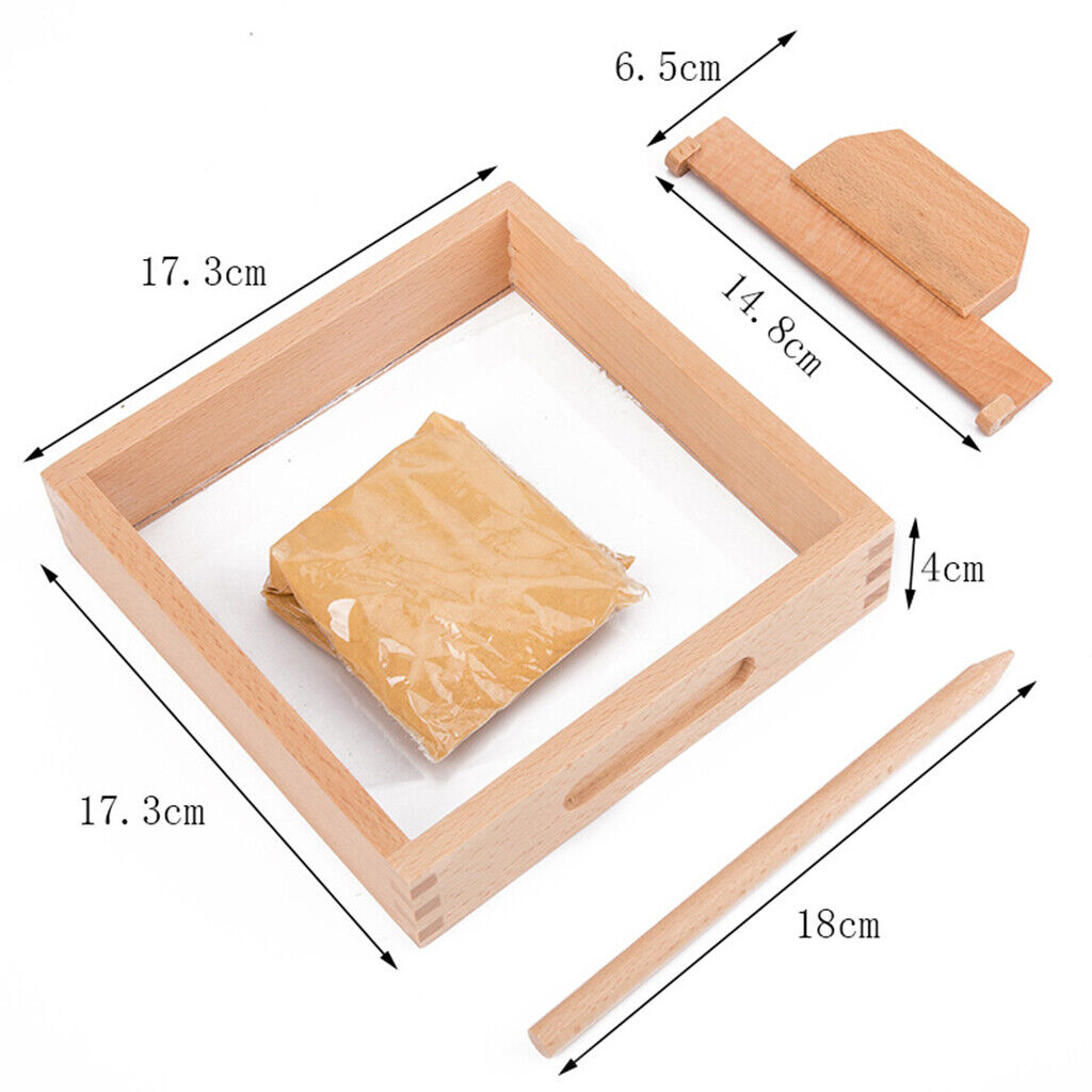 Montessori Letter Formation  Tray with Wooden Pen and Scrape