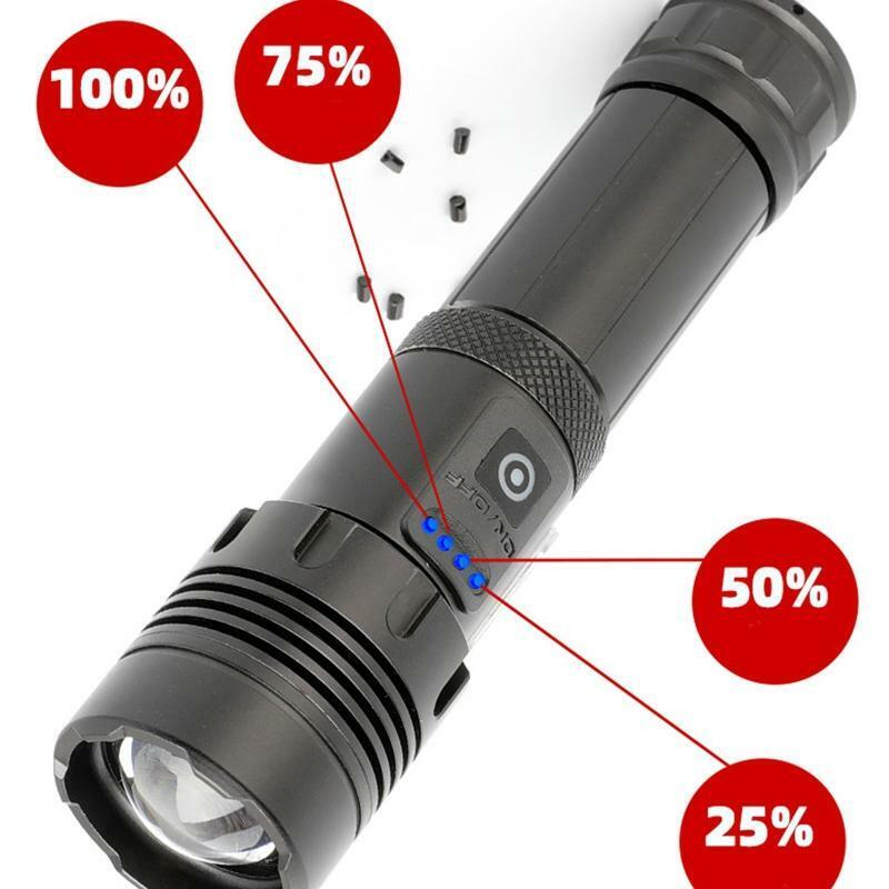 P70 LED High Lumens Flashlight with USB Output Function for Camping Outdoor