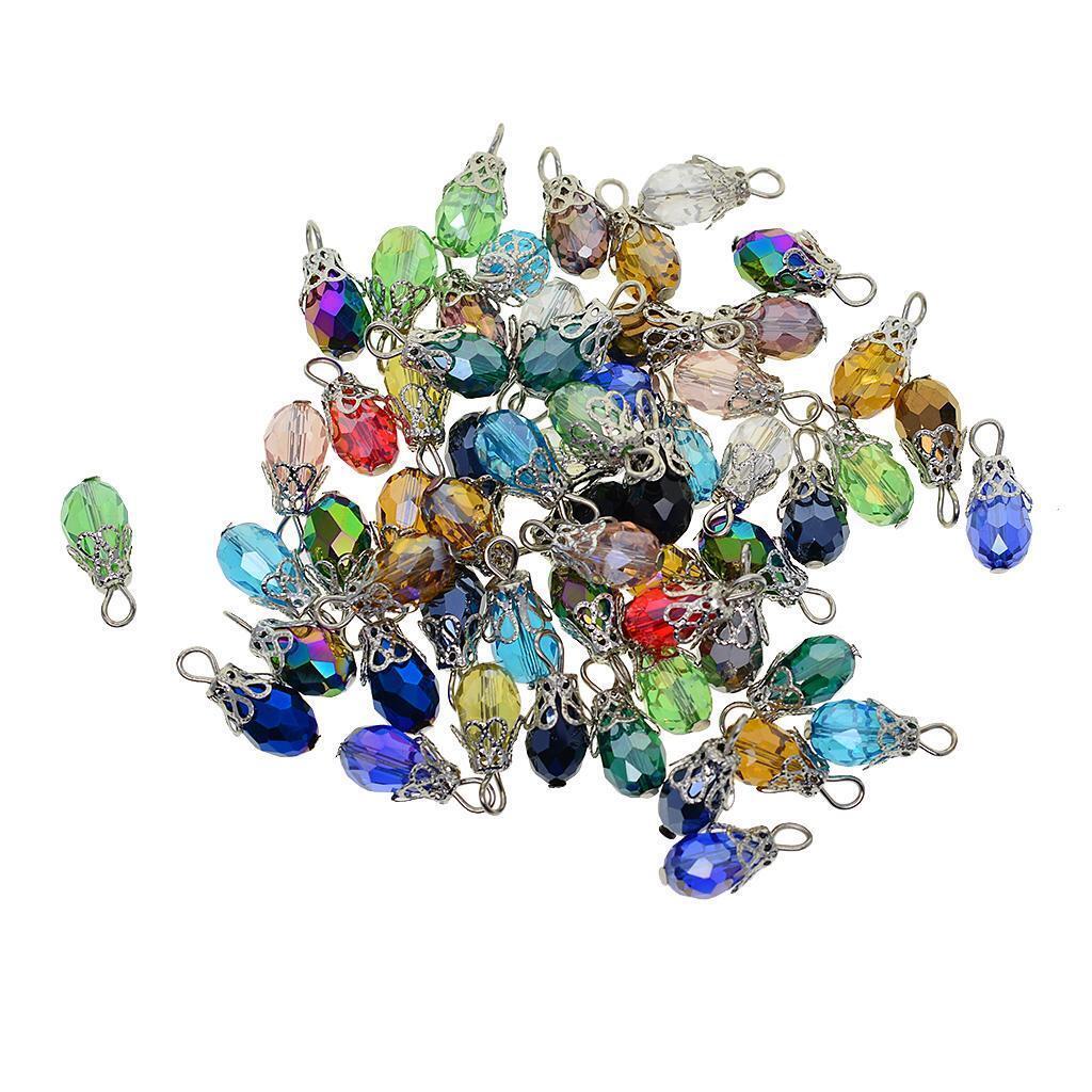 200x Crystal  Bead Charms Multicolor Gems Pendants Jewelry Making Decor