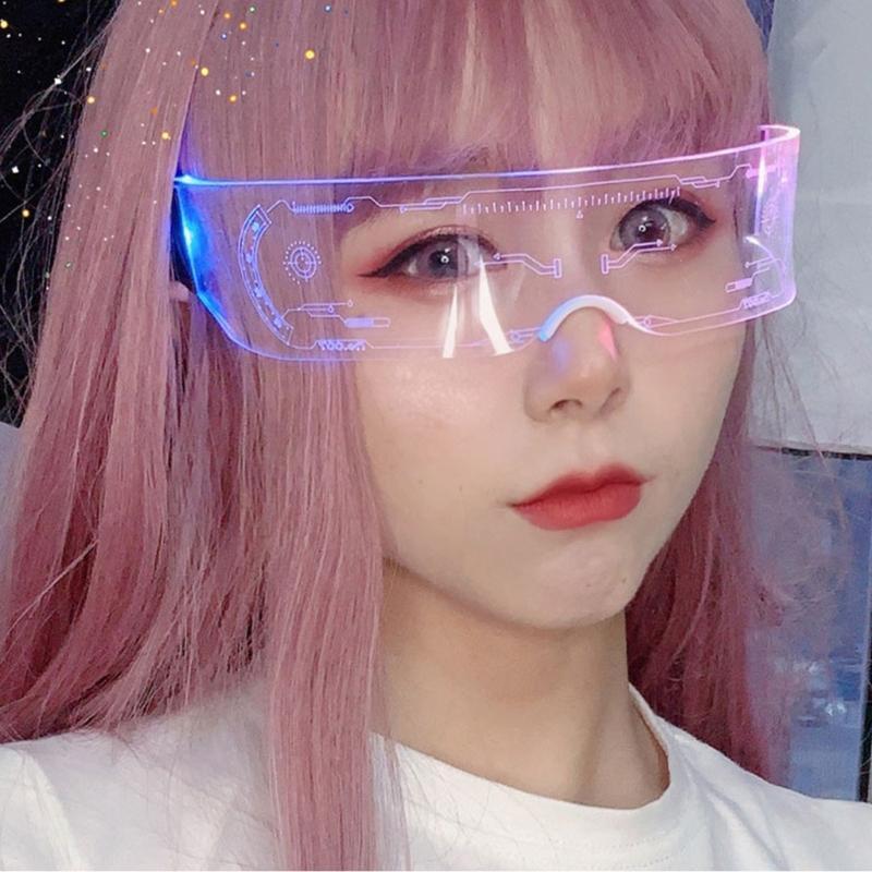 Syllable-Light Emitting Electric Glasses Christmas Colorful Eyewear Punk Style