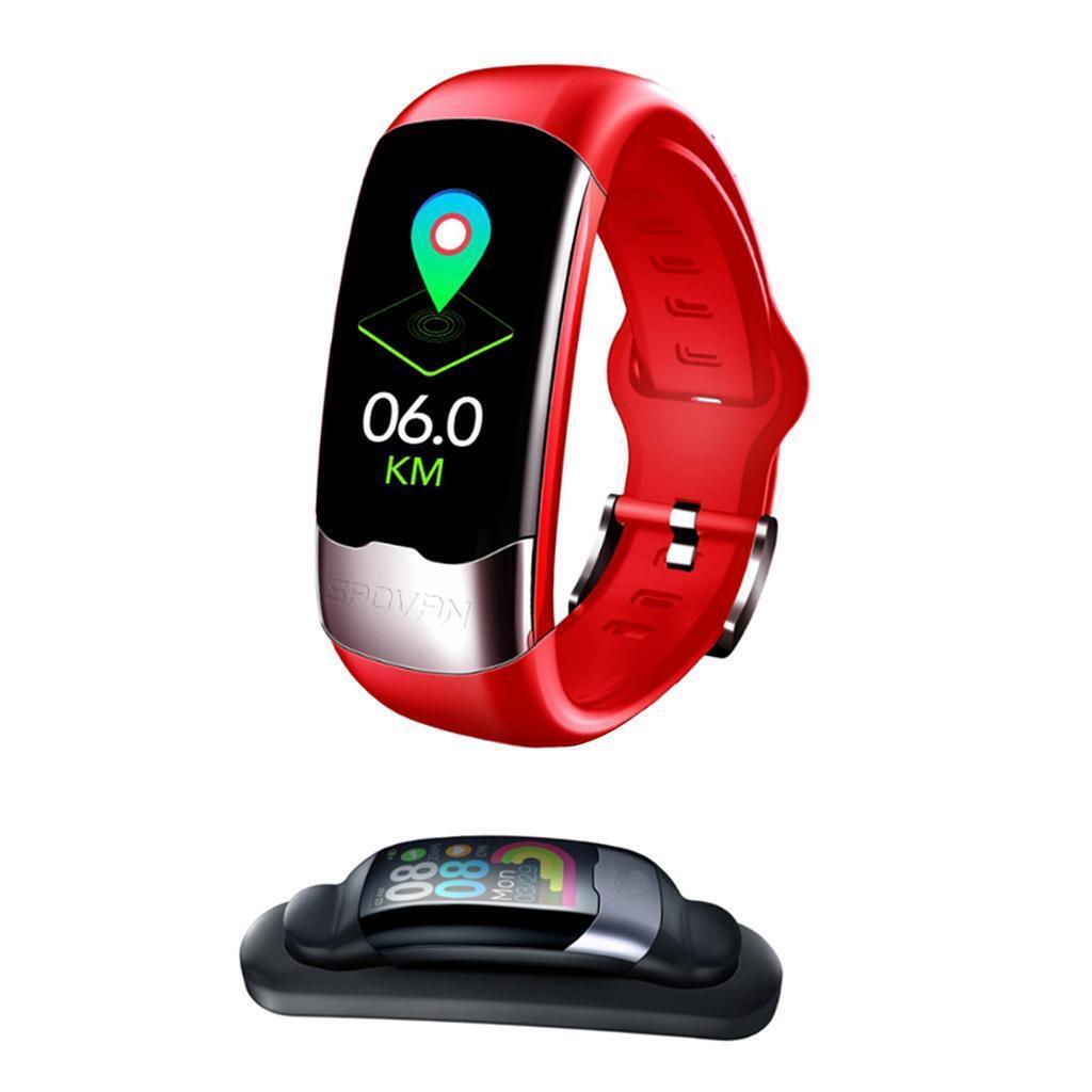 Watch ECG PPG HRV  Oxygen Monitor Waterproof IP68 Red