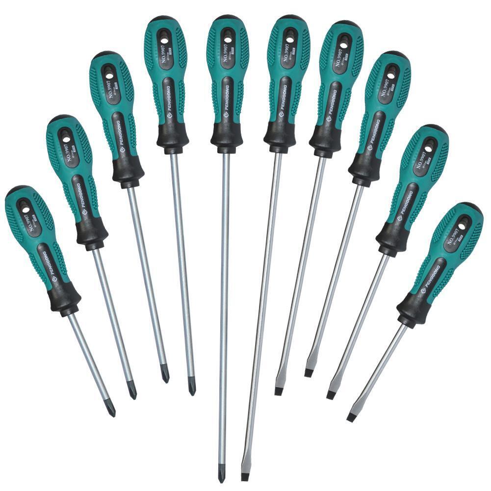 10pcs Multi-function PP Handle Security Insulated Screwdrivers Screw Driver