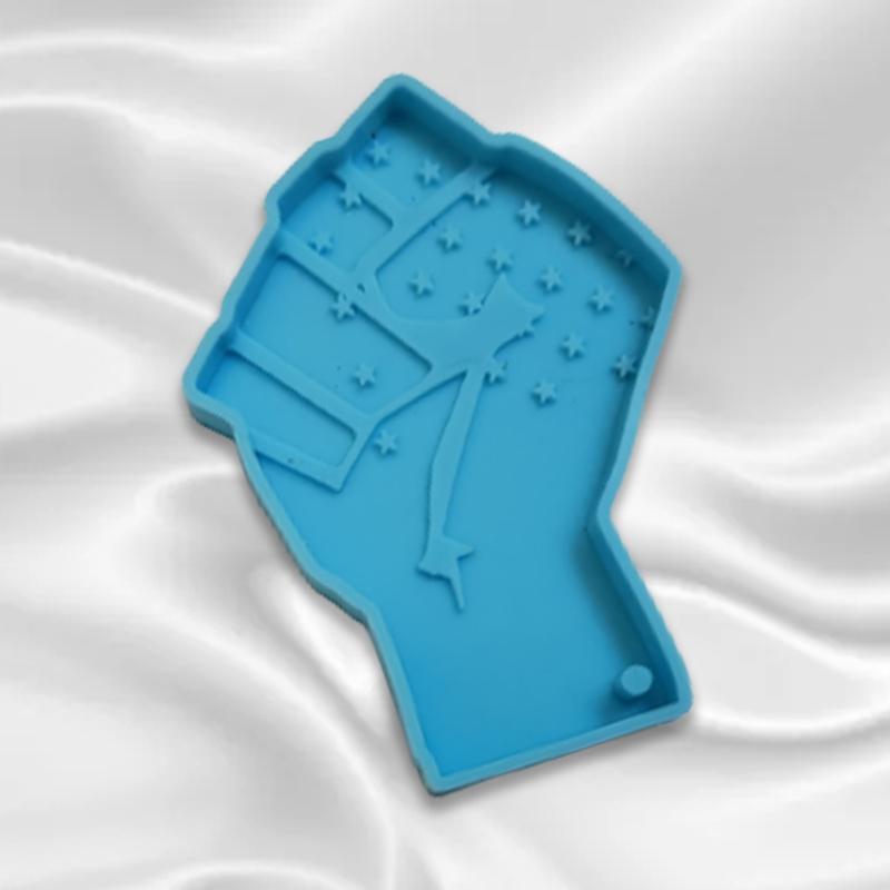 Blue American Flag Fist Keychain Silicone Mold for Valentine Love Gift Craft