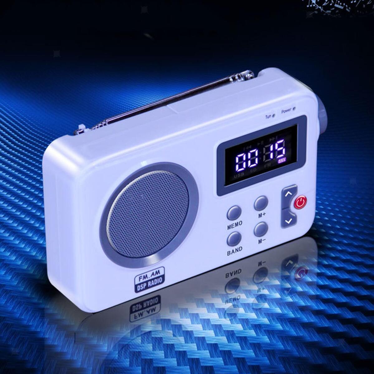 Portable FM LCD Display Big Speaker Earphone Plug for Gift Elder Travel