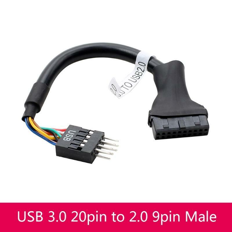 Motherboard Adapter Cable USB 3.0 19Pin Female to USB 2.0 9Pin Male Convertor