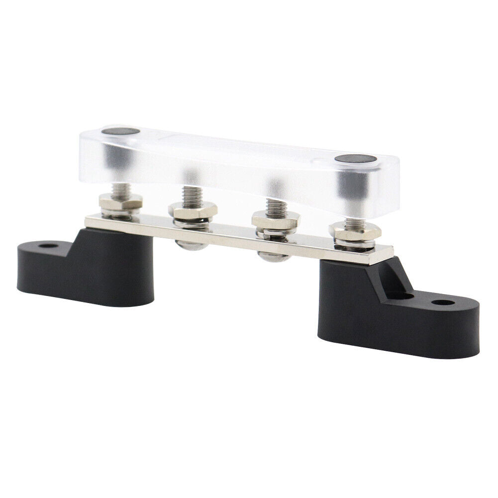 4 Way Stud Bus Bar 100A 48V M6 Stud Terminal Buss Bar with Cover for Marine