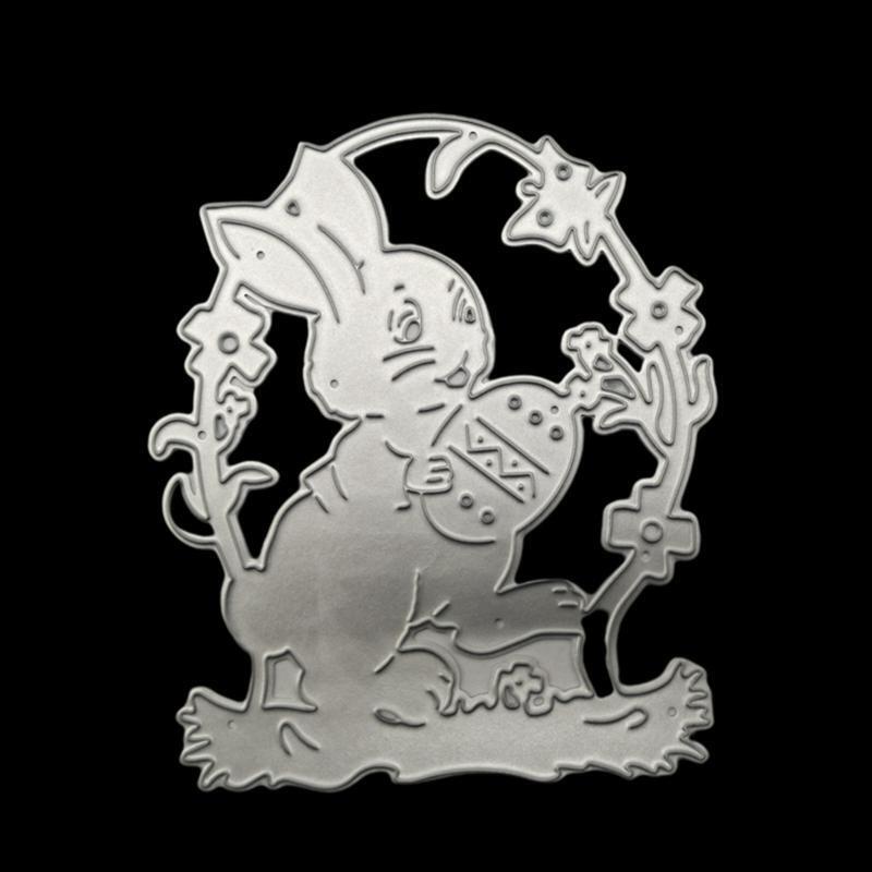 Easter Bunny Egg Wreath Metal Cutting Dies Stencil DIY Scrapbooking Album Paper