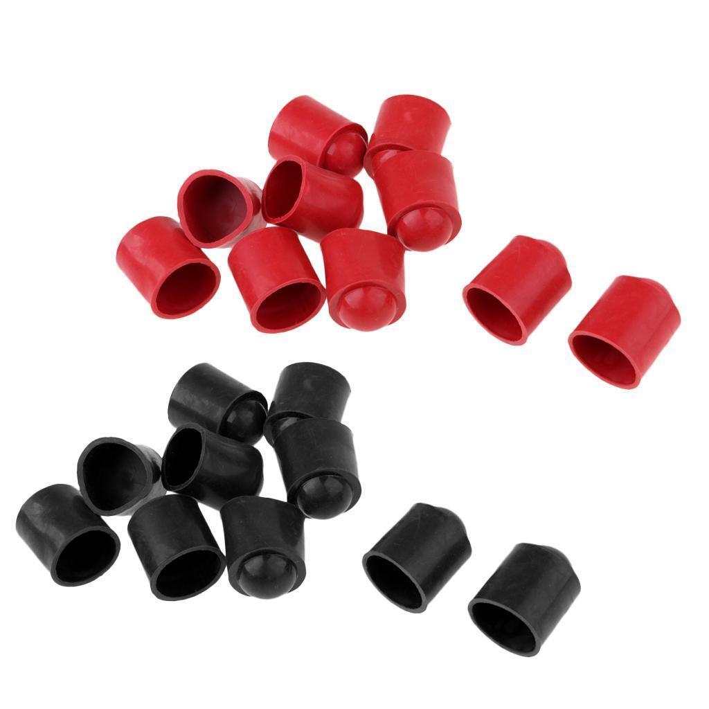 10x Cue Tip Protector Rubber Billiard Snooker Stick Cover Guard Black Red