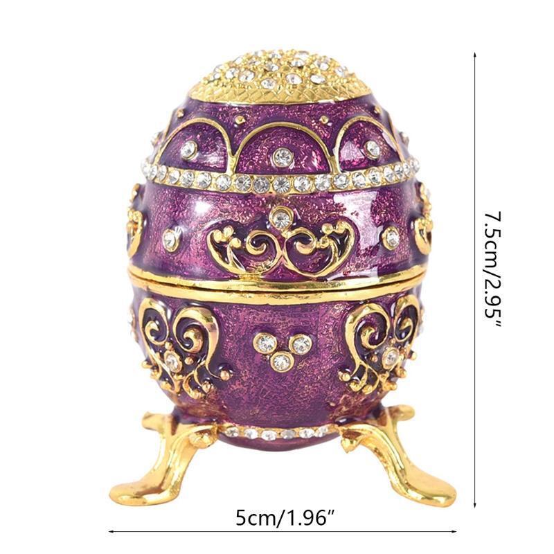 7cm/3 Trinket Container Metal Tabletop Articraft Egg Box House Room Decoration