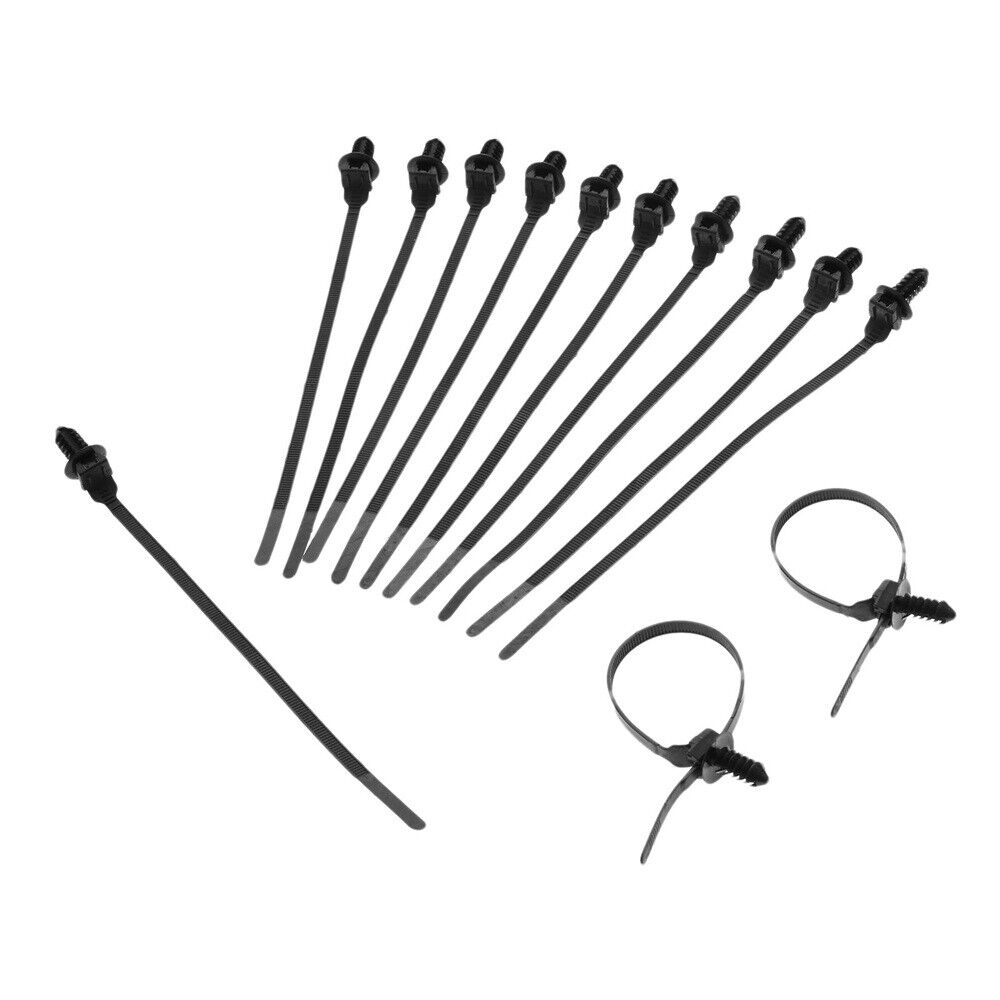 30 Universal Nylon Black Cable Ties 185mm Length Releasable Straps 5mm width