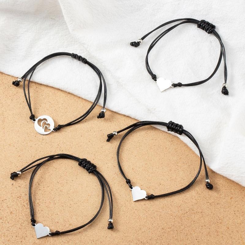 Mother & Daughter Bracelets Set Mommy & Me Heart Matching Wish Bracelets Gifts