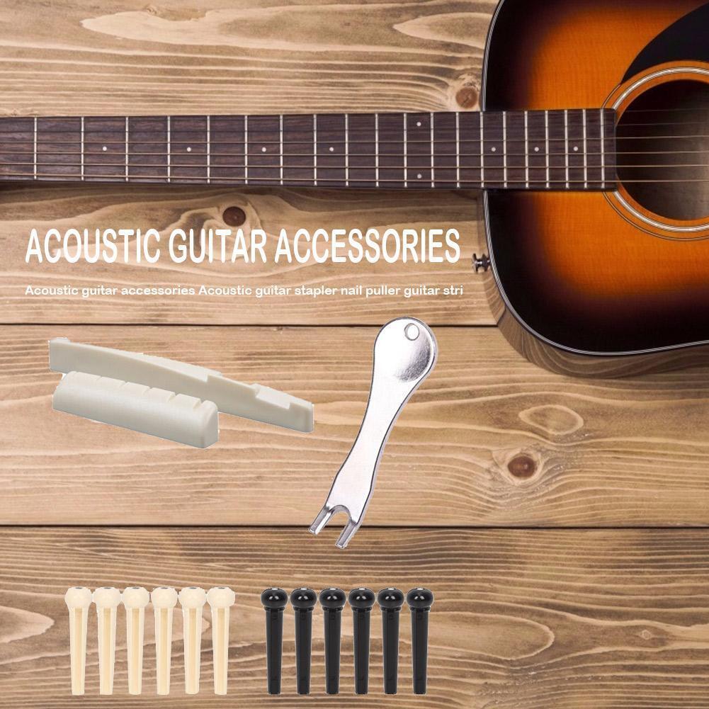 Acoustic Guitar Accessories Wooden Guitar Pin Peg+String Nails+Saddle+Nut