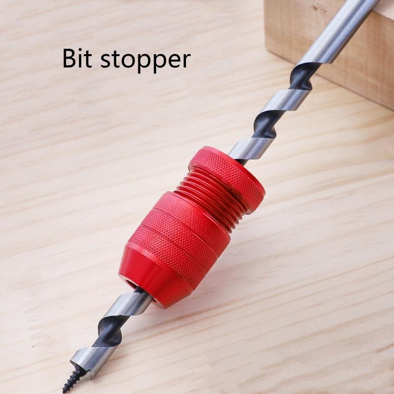 Adjustable Drill Bit Stopper Step Twist Drill Positioner Tool Aluminum Alloy