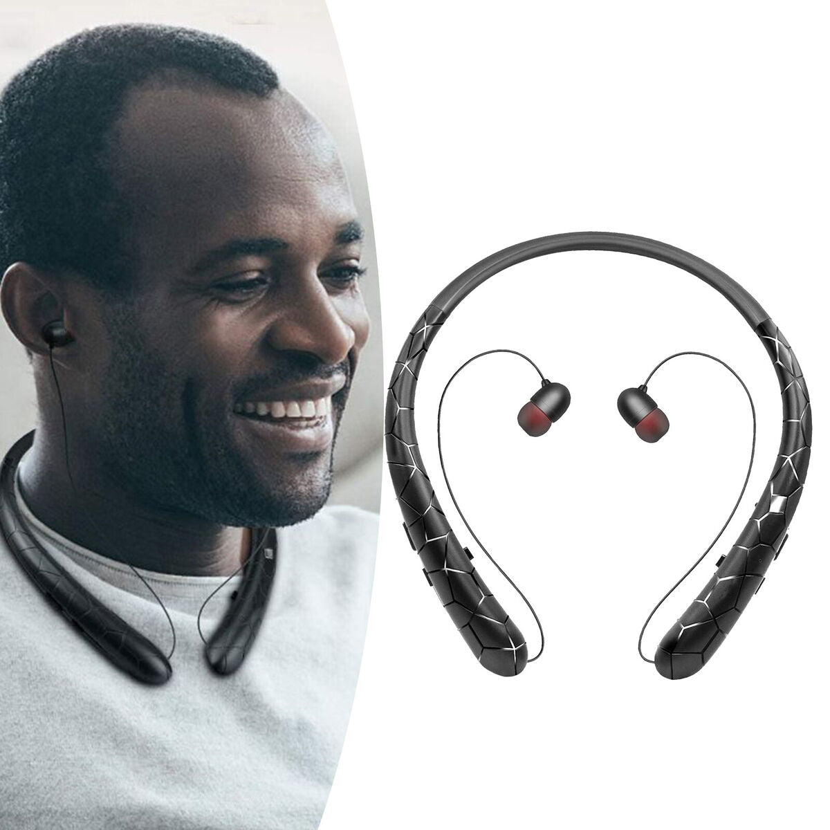 HX831 Sports  Headphones Neckband Headset earplugs Stereo Earphone Black