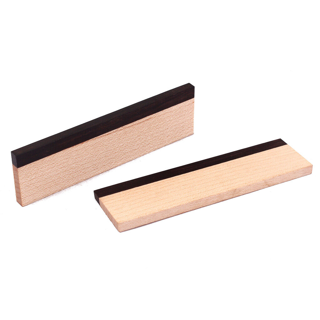 Maple Ebony  Guitar Bridge Blank Guitar Luthier Part   of 2 Pcs