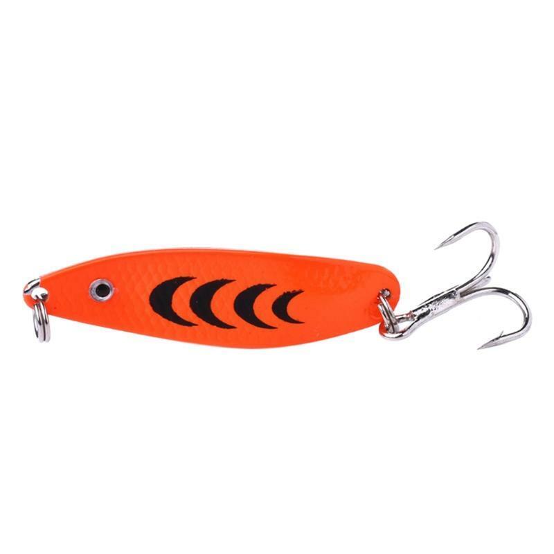 5pcs Colorful Hard Spoon Spinner Fishing Lures Metal Treble Hooks Baits 5cm 7g
