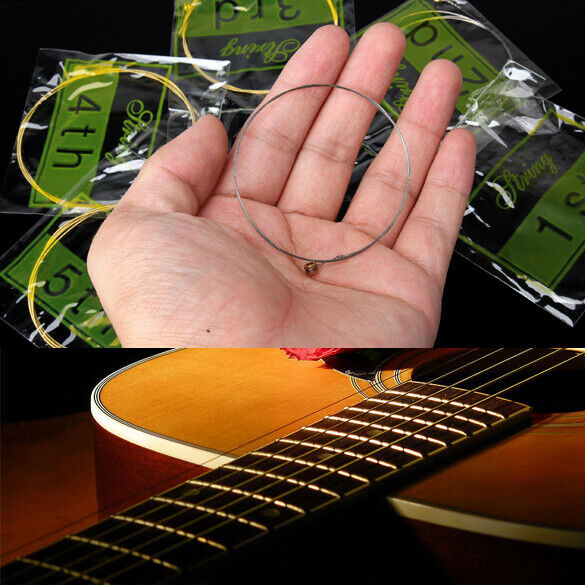 New Acoustic Guitar Set of Wooden Guitar 6 Steel Strings 150XL/.304mm/012in